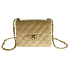 CHANEL (シャネル) ミニマトラッセ ココマーク ターンロック ラムスキン レザー Sフラップ Sチェーンショルダーバッグ ゴールド金具 ベージュ 9番台