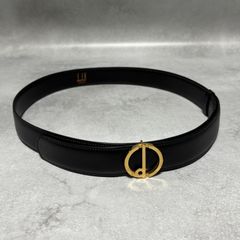 dunhill ダンヒル ベルト レザーベルト ブラック 黒 ゴールド金具 ロゴ