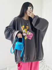 新作 ( 뿌잉M ) オリジナル商品 タイダイ染めプリンティング ユニセックス 長袖スウェット カップル FAMILY Look