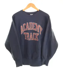 チャンピオン Champion REVERSE WEAVE リバースウィーブ ACADEMY TRACK 90’s 刺繍タグ アカデミー トラック カレッジ ロゴ アーチ  2段 スウェット ネイビー Mサイズ 103MT-3751