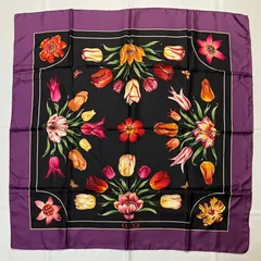 2510-397｜美品｜グッチ スカーフ シルク パープル タグあり