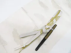 【一輝堂】和装小物 帯締め帯揚げセット 礼装用 高麗組 金糸 縫取 末広付 帯締 帯揚げ 25w12-14992
