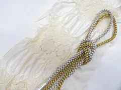 【一輝堂】和装小物 帯締め帯揚げセット 礼装用 丸組 中抜き絞り 金糸 美品 帯締 帯揚げ 25w12-15027