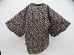 【京松】羽織 昭和レトロ 単衣 共布 羽織紐付 身丈約81.5cm 裄丈約66cm kyo8z01-7