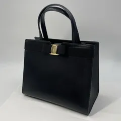 Salvatore Ferragamo  サルヴァトーレフェラガモ ハンドバッグ トート　 ヴァラボート ハンドバッグ  レザー ブラック 中古