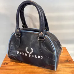 90's FRED RERRY フレッドペリー ミニボストンバッグ ハンドバッグ ネイビー 紺