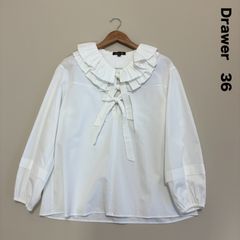 Drawer ドゥロワー⭐︎コットンホワイトフリルシャツ36 - メルカリ