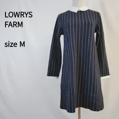［ローリーズファーム］ ミニワンピース ストライプ ネイビー 襟付き クラシカル