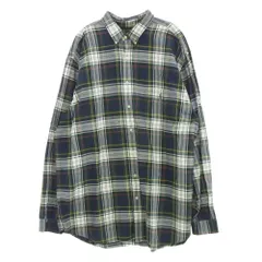 POLO RALPH LAUREN ポロ・ラルフローレン 刺繍 ボタンダウン 長袖 チェック シャツ グリーン系 3XLT【中古】