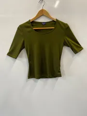 e606⚫︎ROPE⚫︎ロペ⚫︎カットソー⚫︎半袖⚫︎ストレッチ⚫︎sizeM⚫︎緑⚫︎日本製