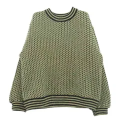 L.L.Bean エルエルビーン 80s vintage NORWAY製 Birdseye Crew Neck バーズアイ ニット オフホワイト系 グレー系 L【中古】