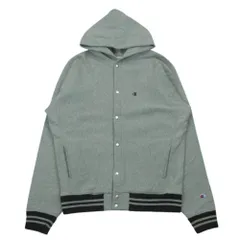 Champion チャンピオン C3-E124 REVERSE WEAVE リバース ウェーブ SNAP BOTTON HOODIE SWEAT CARDIGAN スナップ ボタン フーディー スウェット カーディガン グレー系 XL【中古】