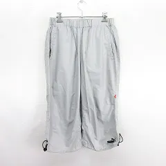 プーマ PUMA パンツ ボトムス ウィンドパンツ クロップド ロゴ M グレー スポーツウェア ※EKM