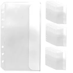 JUSTVEL バインダーポケット A6 ファイルポケット リフィル 【小物が落ちない安心感】 6穴 30枚 ルーズリーフポケット 縦型 横型 防水 透明 整理 紛失防止 小物収納 (クリア横入れ) [クリア横入れ]