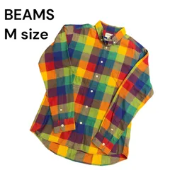 BEAMS 長袖シャツ チェックシャツ ブロックチェックS〜Mサイズ