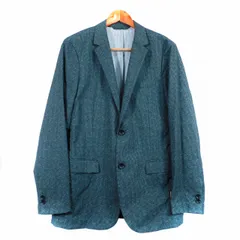 プラステ PLST テーラードジャケット シングル 薄手 カジュアル 総柄 L 緑 グリーン アウター