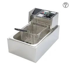 電気フライヤー 卓上フライヤー 50℃-200℃温度調節 揚げ物器 家庭用フライヤー 業務用深い油フライヤー 取り外し可能なフライバスケッ (6Lのサムネイル