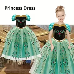 ハロウィン プリンセス ドレス かわいい おしゃれ 緑 黒 ワンピース マーメイドドレス 子供服 パフォーマンスドレス 袖あり お姫様