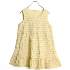 【極美品】ピンクハウス★段々フリルのローンブラウス ノースリーブ イエロー系 無地 z17091
