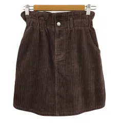 ワンアフター アナザー ナイスクラップ one after another NICE CLAUP スカート 台形 ミニ コーデュロイ ハイウエスト 無地 F 茶 ブラウン