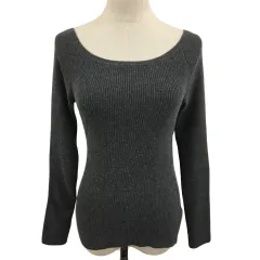 スナイデル SNIDEL セーター ニット プルオーバー ラウンドネック リブ アンゴラ混 無地 長袖 F グレー