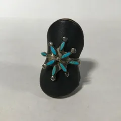 リング　指輪　アクセサリー　ターコイズ　インディアンジュエリー　ブルー　青　おしゃれ　シンプル　12号