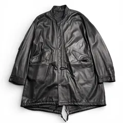 【定価8.9万】ADAM ET ROPE レザージャケット モッズコート 黒 L SHEEPSKIN 羊革 本革 ロングコート