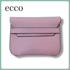 ecco レザー カードケース 牛革 名刺入れ コインケース 小銭入れ ピンク系 ライラック 非売品 ノベルティ