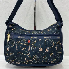 8335　LeSportsac レスポートサック　ショルダーバッグ　クラシックホーボー　ネイビー　紺　チャーム　レタリング　レディース　シンプル　きれいめ　カジュアル