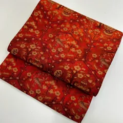 名古屋帯 亀甲に鳥 織り出し 八寸 正絹 着物 MA-3111