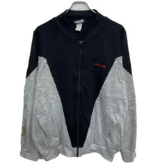 ～00s adidas ロゴスウェット トレーナー L ブラック×グレー アディダス ジップアップ ラグラン ワンポイント ロゴ刺繍 秋冬物 a801-5562