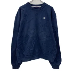 Champion ロゴスウェット トレーナー L～ ネイビー チャンピオン プルオーバー ワンポイント刺繍 無地スウェット 無地 秋物 a801-5592