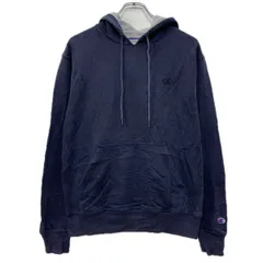 Champion ロゴスウェット パーカー S ネイビー チャンピオン プルオーバー フーディー ワンポイント刺繍 無地スウェット 秋物 a801-5602