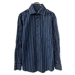 BANANA REPUBLIC 長袖 ストライプシャツ M ネイビー ブルー マルチカラー マルチストライプ 長袖シャツ トップス 春物 a801-5661のサムネイル