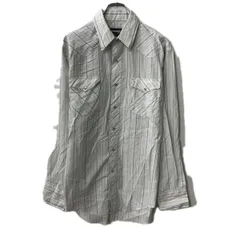 Wrangler 長袖 ウエスタンシャツ L～ ホワイト マルチカラー スナップボタン 胸ポケット ストライプ 長袖シャツ トップス 春物 a801-5668