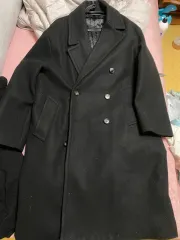 ブラック ダブルボタン コート 出品