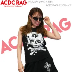 ACDC RAG エーシーディーシーラグ タンクトップ ノースリーブ ファッション 原宿 原宿系 レディース Y2K ロック パンク エモパンク 骸骨 ストリート pe-1305-bのサムネイル
