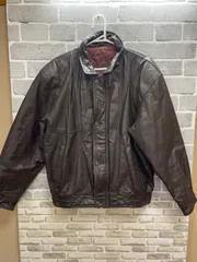 A【A22-83】◇ HIAND  Lサイズ  レザージャケット　ダークブラウンカラー