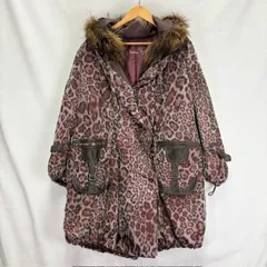 ✨美品✨伊太利屋　ファーフード付　キルティング　ロングコート　レオパード柄 伊太利屋 ロングコート ファー付き キルティング レオパード チャイナ