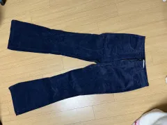 ネイビー コーデュロイ ブーツカット ズボン
