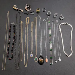 【遺品整理まとめて43】ジュエリー　20点　SILVER　ネックレス　リング　ブローチ　タイピン　アクセサリー