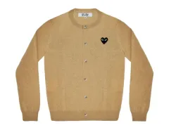 正規品 コム・デ・ギャルソン PLAY ブラックワッペン カーディガン ベージュ L