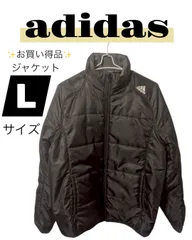 【500円OFF🎉2/15まで！】   adidas アディダス 中綿ジャケット ダウン メンズ L  暖かい ジャンパー  ブラック 冬 アウター 重ね着  黒 防寒 スポーツスポーツウェア ランニング 運動着 トレーニング