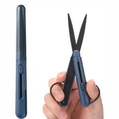 新品　レイメイ藤井 ペン型はさみ ペンカット プレミアム フッ素コート 軽量 キャップ付 SH1002 携帯用ハサミ ブルーのサムネイル