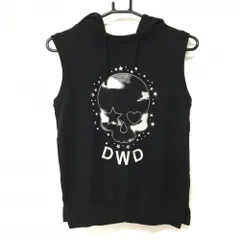 ダンスウィズドラゴン フード付ニットベスト 黒 フロントスカル ウール100％  レディース 3(L) ゴルフウェア Dance With Dragon