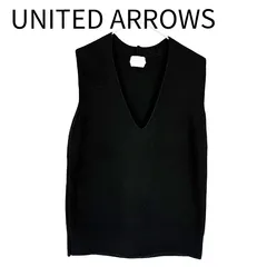 UNITED ARROWS ユナイテッドアローズ ニットベスト ブラック Vネック 重ね着 レイヤード