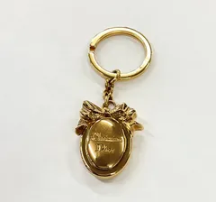 Christian Dior ディオール リボン オーバル モチーフ キーリング キーホルダー