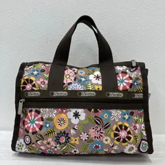 8183　LeSportsac レスポートサック　ボストンバッグ　ハンドバッグ　ブラウン　花柄　フラワー　レディース　軽量　カジュアル　シンプル