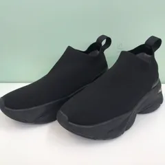 +diana プラス ダイアナ ニットソックススニーカー 撥水 軽量 22.5cm 黒