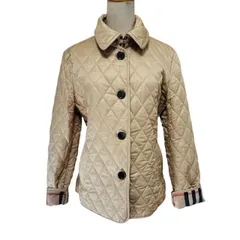 古着 バーバリー ブリット BURBERRY BRIT キルティングジャケット クリーニング済み ベージュ レディース 大きいサイズ XXL